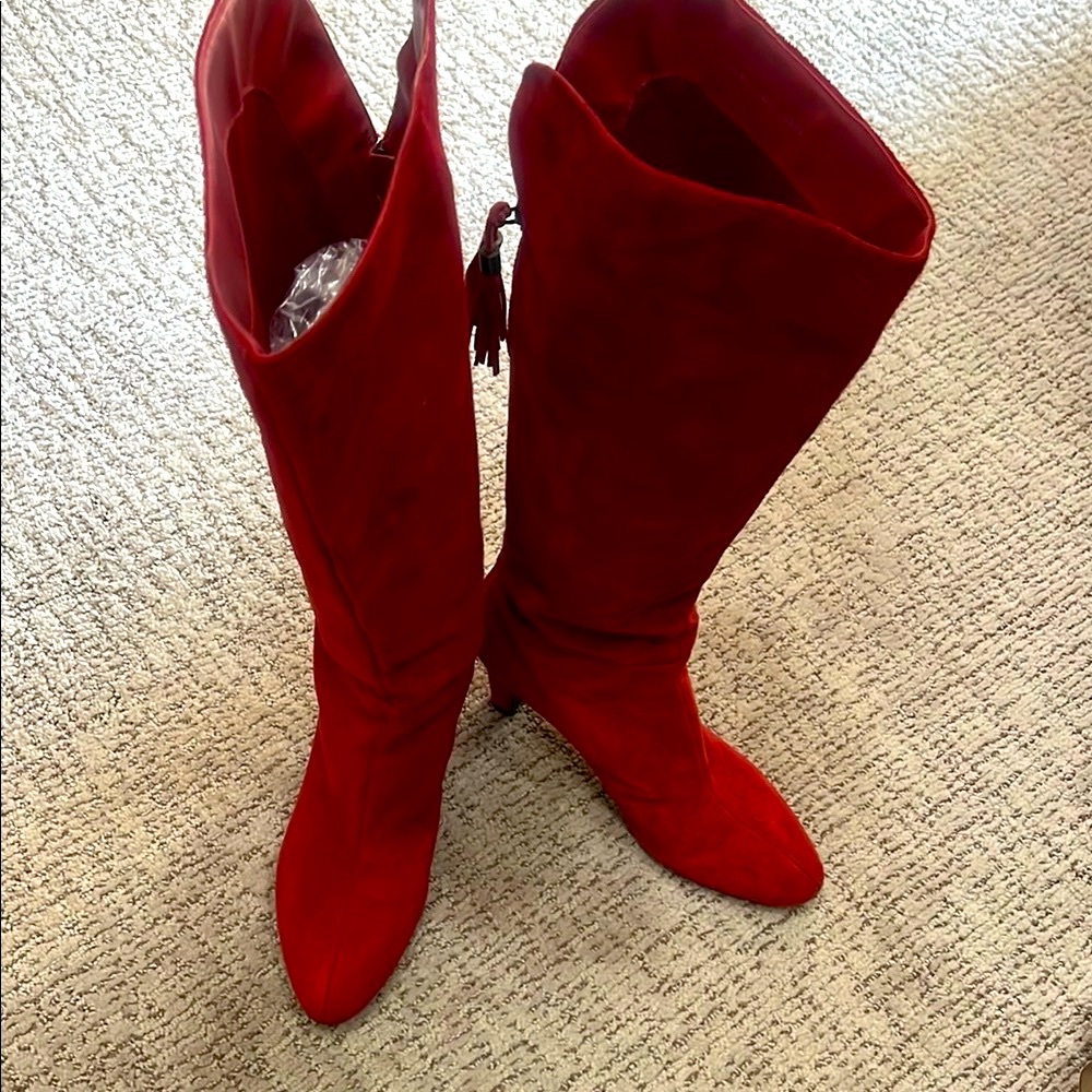 Women's Red Knee-High Boots